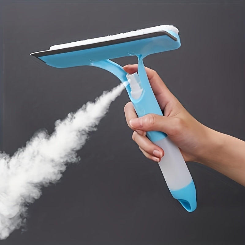 3-in-1 Multifunctional Plastic Squeegees for Windows, Mirrors, and Glass Cleaning - Spray, Wipe and Dry - Ideal for Bathroom, Kitchen, and Living Spaces