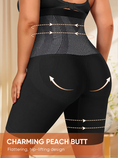 Future Fiber Plus Size High-Waisted Shapewear Panties | Aerodynamic Waistband Design, Midnight Poetry Commuter Invisible Life Support Belted Tummy Control Leggings for Women