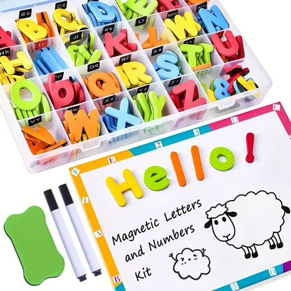 208pcs Colorful Magnetic Spelling Letters, Including 2 Sets of 26 Uppercase Letters And 6 Sets of 26 Lowercase Letters