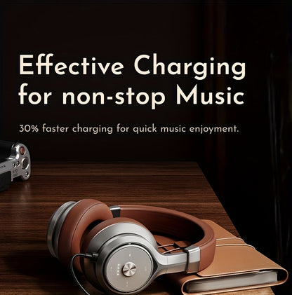 Picun Over-Ear Wireless Headphones, Wireless 5.3 with Low Latency Mode, Dual Composite Drivers for Hi-Fi Sound, 60H Playtime & Real-Time Battery Display, Wired/Wireless Dual Mode, Adjustable Head