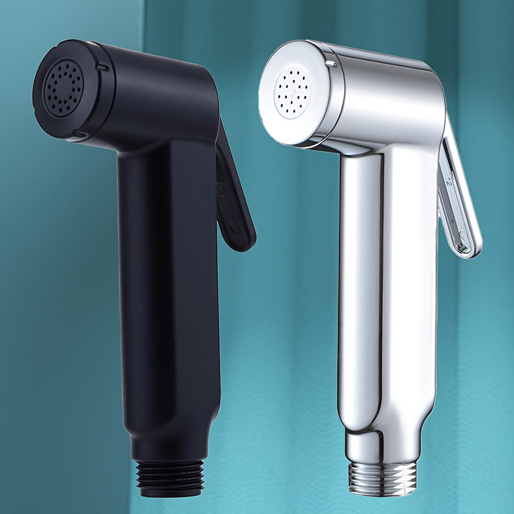 Square and Round Pressurized Spray Gun with Stainless Steel Flat Bracket, Featuring Dual Water Outlet Valve for Toilet Companion - Powerful Jet