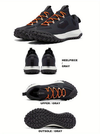 Sapatilhas de caminhada e trail para homem BAASPLOA para todas as estações - Sapatilhas casuais com atacadores, topo em tecido resistente, interior respirável, sola antiderrapante em MD, de cano baixo, ideal para as atividades de lazer diárias.