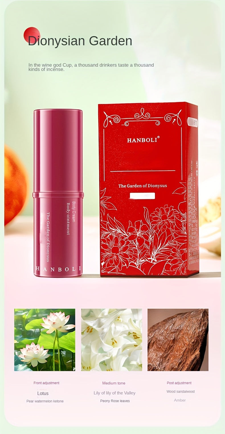 Hanboli Herbal Scented Alcohol-Free Solid Stick Perfume for Adults - Floral Fragrance Note, Fresh Body Cream, Portable & Elegant - Perfect Gift for Girls