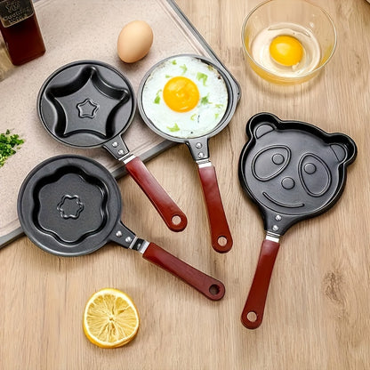 1pc Egg Frying Pot, Mini Breakfast Egg Frying Pot, Assorted Varieties Cartoon Frying Pot, Heart-shaped Non-stick Egg Pot, Omelette Pans Of Various Shapes, Kitchenware, Kitchen Tools