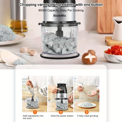 500W Portable Personal Blender Mixer Food Processor with Chopper Bowl 600ml Juicer Bottle Meat Grinder Youngsters Food Maker