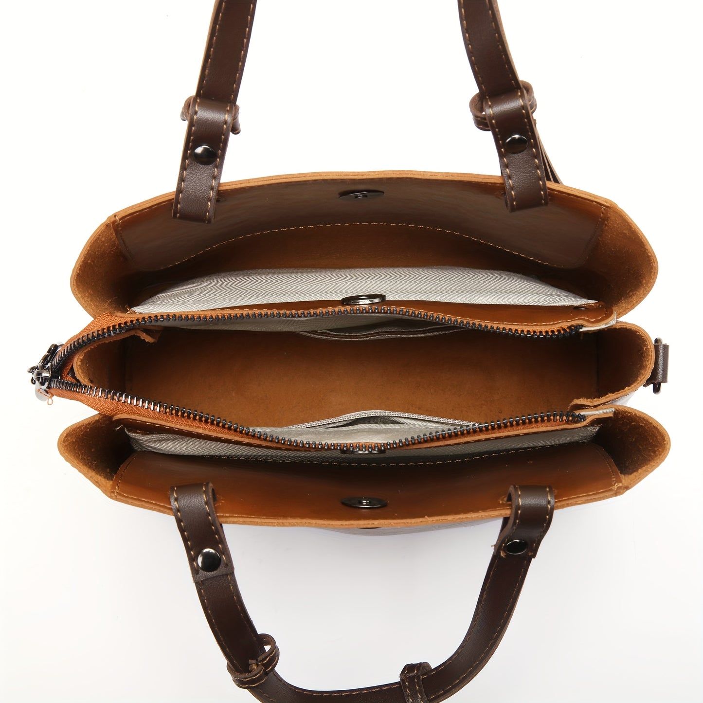 Women's Vintage Handbag with Detachable Crossbody Strap - Large Capacity Tote & Shoulder Bag, Golden-Tone Hardware, Zipper Closure, Lining, Golden-Tone Hardware - Elegant Brown/Beige/Coffee/Red/Black, Versatile for Work, Trav