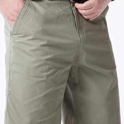 Men'S Cargo Shorts - Olive Green Non-Stretch Work Pants with Multiple Utility Pockets, Straight-Leg Mid-Thigh Length for Everyday & Professional Use - Durable Casual Outdoor Pants for Construction, Hiking, Travel - Non-Stretc