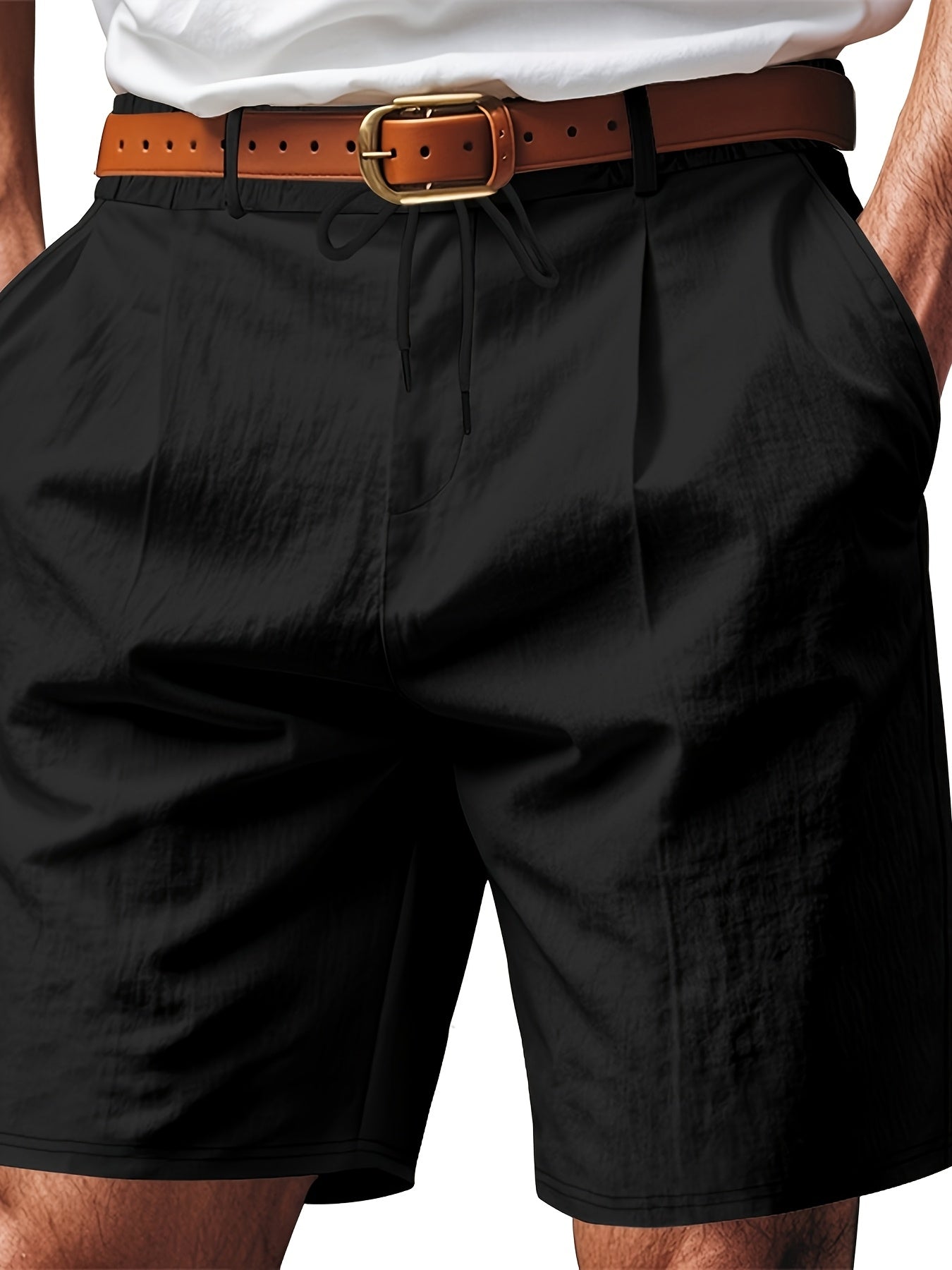 Men'S Casual Summer Linen Shorts - Light Gray, Breathable 5-Inch Shorts with Pockets, Perfect for Beach & Outdoor Activities, Casual Summer Wear|Relaxed Fit Shorts|Pocketed Shorts