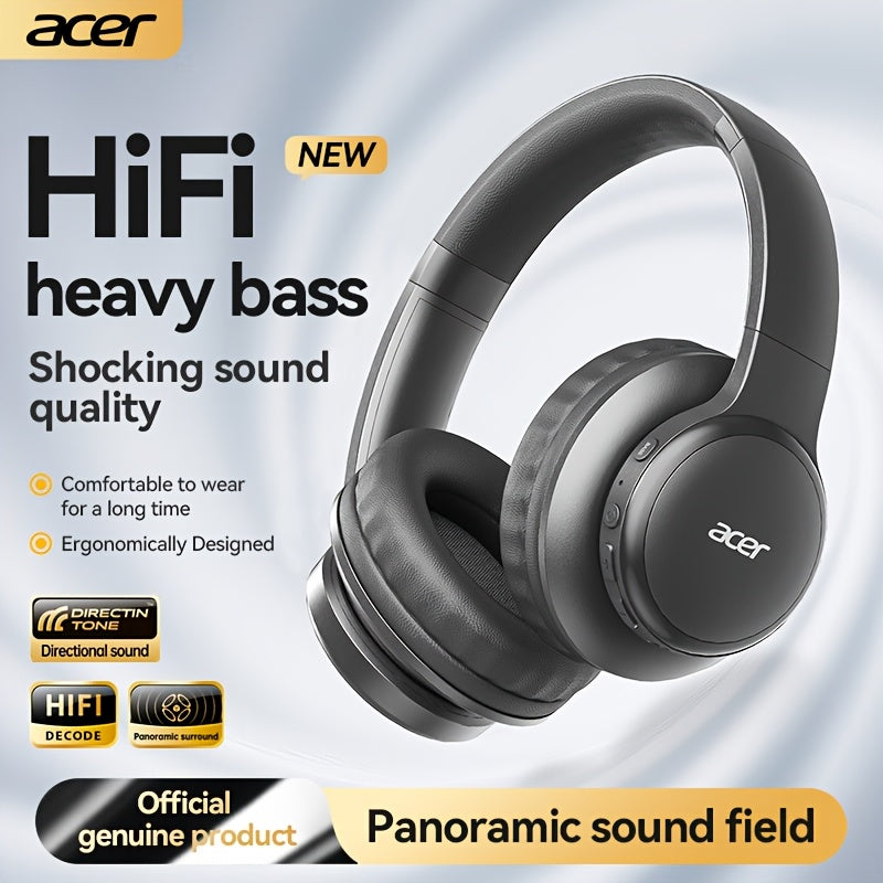 Upgraded Wireless Over-Ear Headphones with Bass-Enhanced Sound, Lightweight Foldable Design Featuring Built-In Microphone. Includes 3.5mm Audio Cable