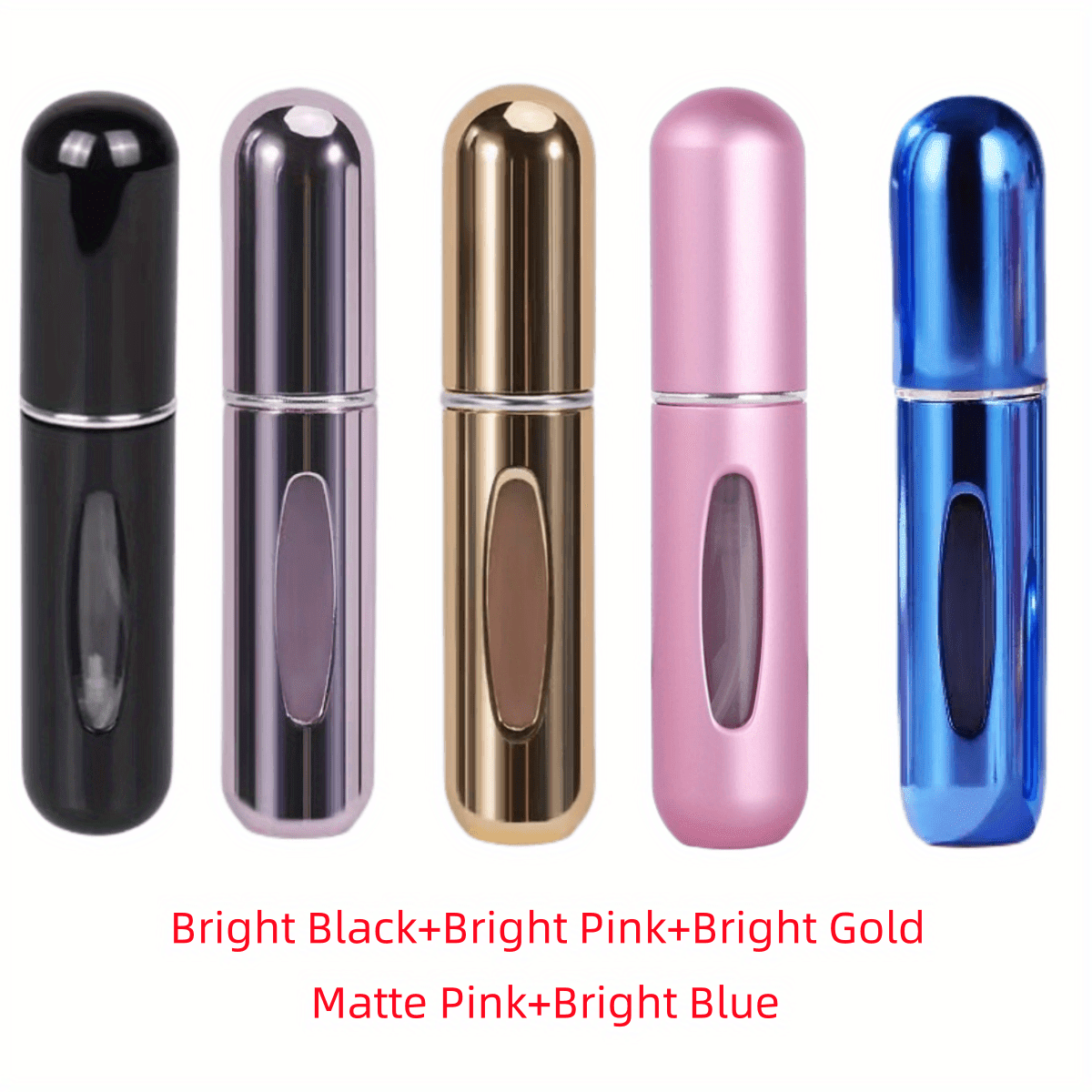 For Mini Portable Refillable Perfume Atomizer - Aluminum Mist Spray Bottle for Travel, Multi-Color Options, Fragrance-Free (Bubble-Free), Refillable Perfume Bottle|Compact Design|Aluminum Atomizer, Perfume Bottl