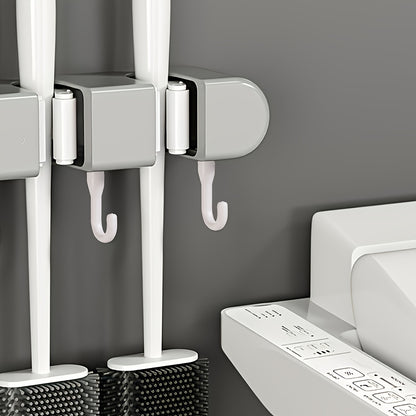 1pc, Multi-functional Mop Holder, Punch-free Wall-mounted Hooks, Mop Clip, Mop Rack, Broom Clip, Garden Tool Organizer, Towel Rack, Non-slip, Useful Tools, Cleaning Tools, Cleaning Supplies, Household Gadgets