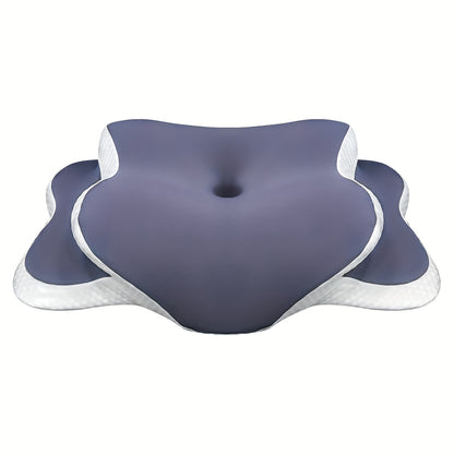 Almofada ergonómica em forma de borboleta em roxo - Tecido de malha respirável, ideal para quem dorme de lado, de costas e de barriga para baixo, oferece suporte para o pescoço e é o presente perfeito para pessoas de meia-idade.
