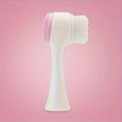2-In-1 Silicone Face Cleanser - Gentle Exfoliation & Massage, Dual Soft Brushes Suitable for All Skin Types, Fragrance-Free