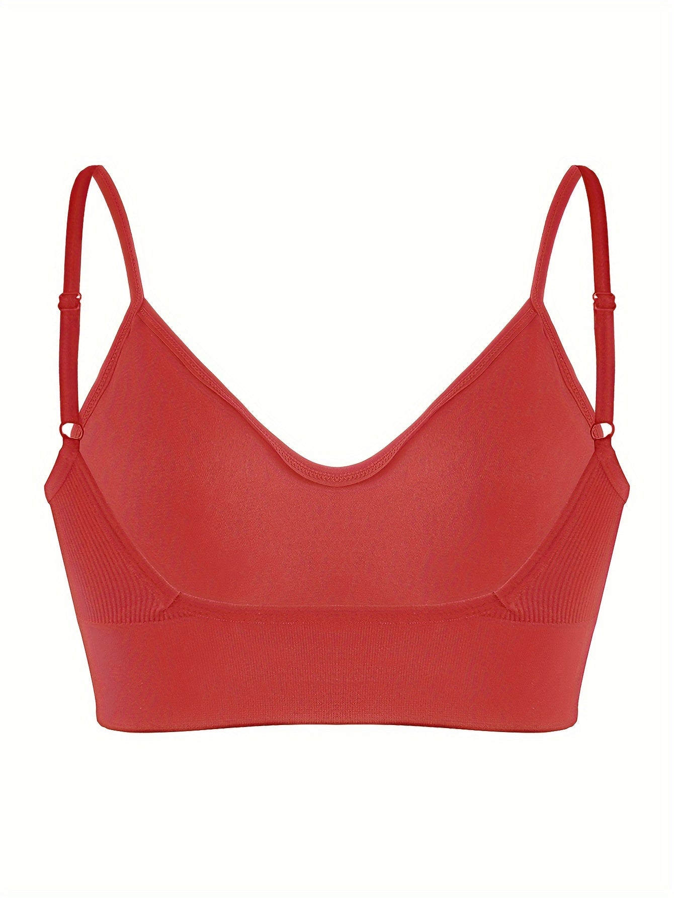 Solid Ribbed Sports Bra, Comfy & Breathable Workout Fitness Intimates Bra, Women's Lingerie & Underwear