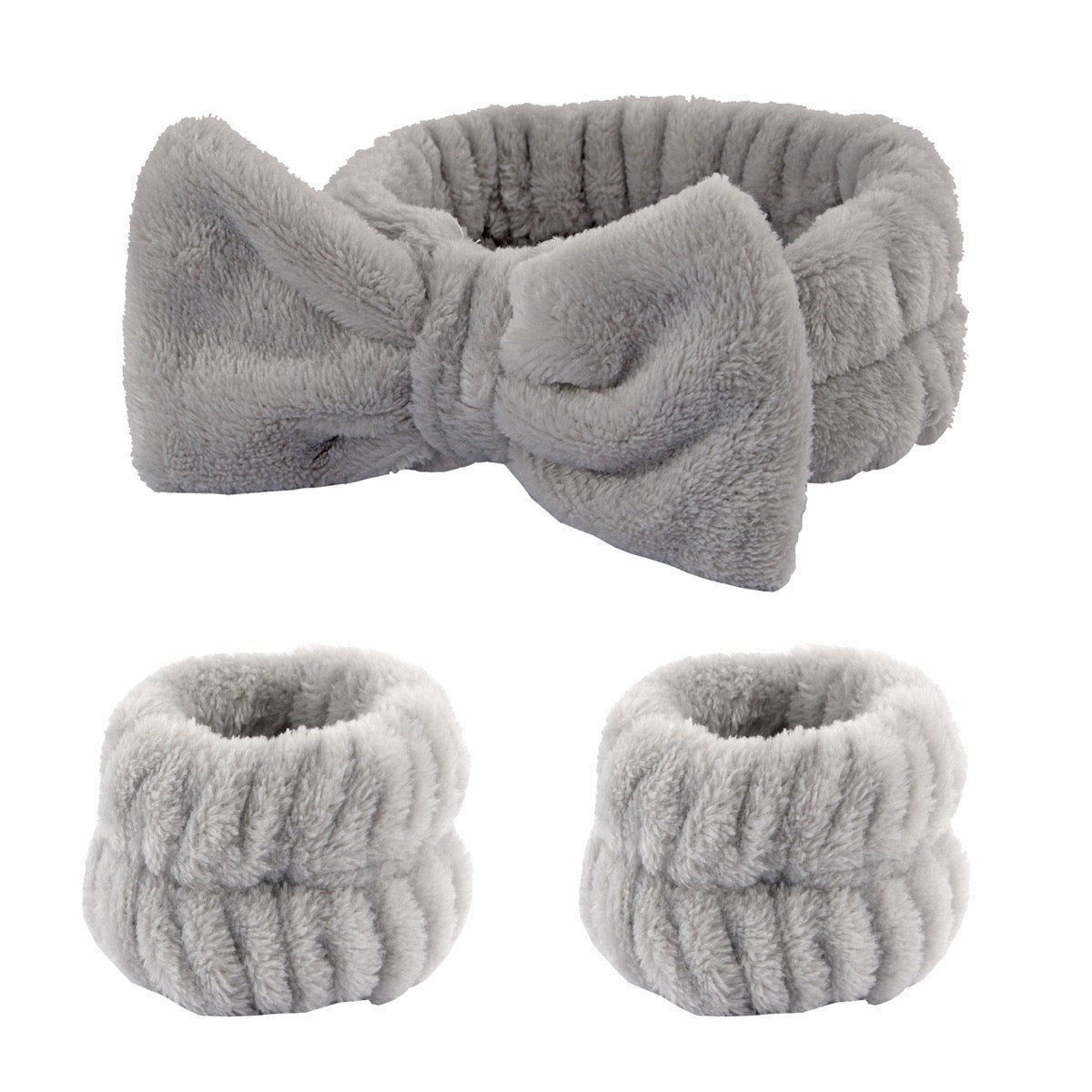 1pc/3pcs Cute Bow Hair Band And Wristband Set, Women Spa Headband For Washing Face, Makeup Hair Band, Skincare Headbands