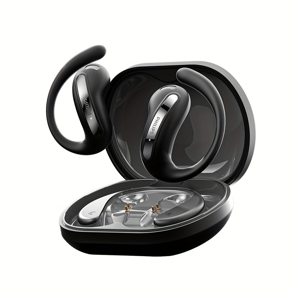 For Philips 2025 New Style True Wireless Music Headset Gaming Earbuds - Wireless, Noise Cancelling, Built-in Microphone, USB Rechargeable, Open Back Design for Running, Sports, Android & for iPhone, Gaming Headphones, Sleek E