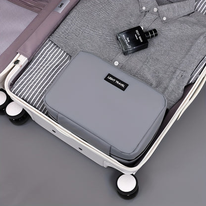 Lightweight Travel Toiletry Bag - Portable Cosmetic Organizer with Zipper, Machine Washable, Black