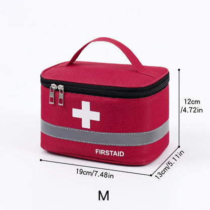 1pc Red First Aid Kit with White Cross Design - Durable Fabric, Portable Medical Bag for Travel, Outdoor, and Home Use - Includes Zipper Closure and Multiple Compartments, Outdoor Essentials|Compartmentalized Bag|Durable Fabr