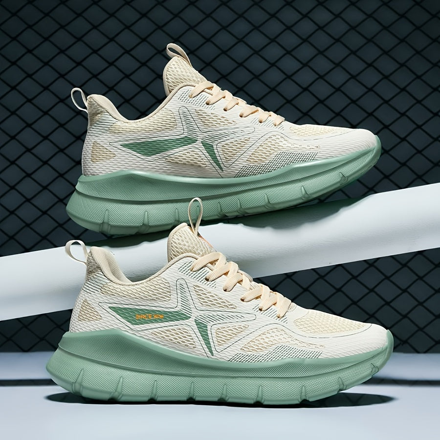 Ténis desportivos unissexo para corrida de rua, ténis casuais, respiráveis ​​e leves de cano baixo com sola grossa para todas as estações, calçado desportivo confortável e durável para caminhadas e atividades ao ar livre - fecho com atacadores.