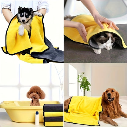 1pc UltraSoft Quick-Dry Microfiber Pet Towel for Dogs and Cats - Absorbent Bathing Towel, Ideal Christmas and New Year Gift for Pets, Durable Polyester Material