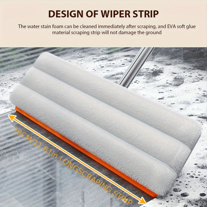 LDQ Heavy-Duty Mop & Bucket Set with 4 Washable Reusable Pads (Compatible with /Mop) - Wet/Dry Floor & Window, Space-Saving Stackable Design, Manual Operation for, Office, Commercial Use - No Required