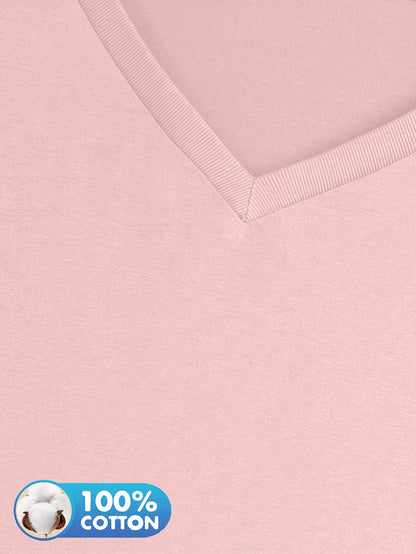 3pcs Women'S 100% V-Neck Long Sleeve T-Shirts - Soft, Durable, and Comfortable Casual Wear for All Seasons, Perfect for Holidays, Graduations, and Everyday Style, Everyday Comfort Wear | Minimalist Style | Soft Fabric Tee