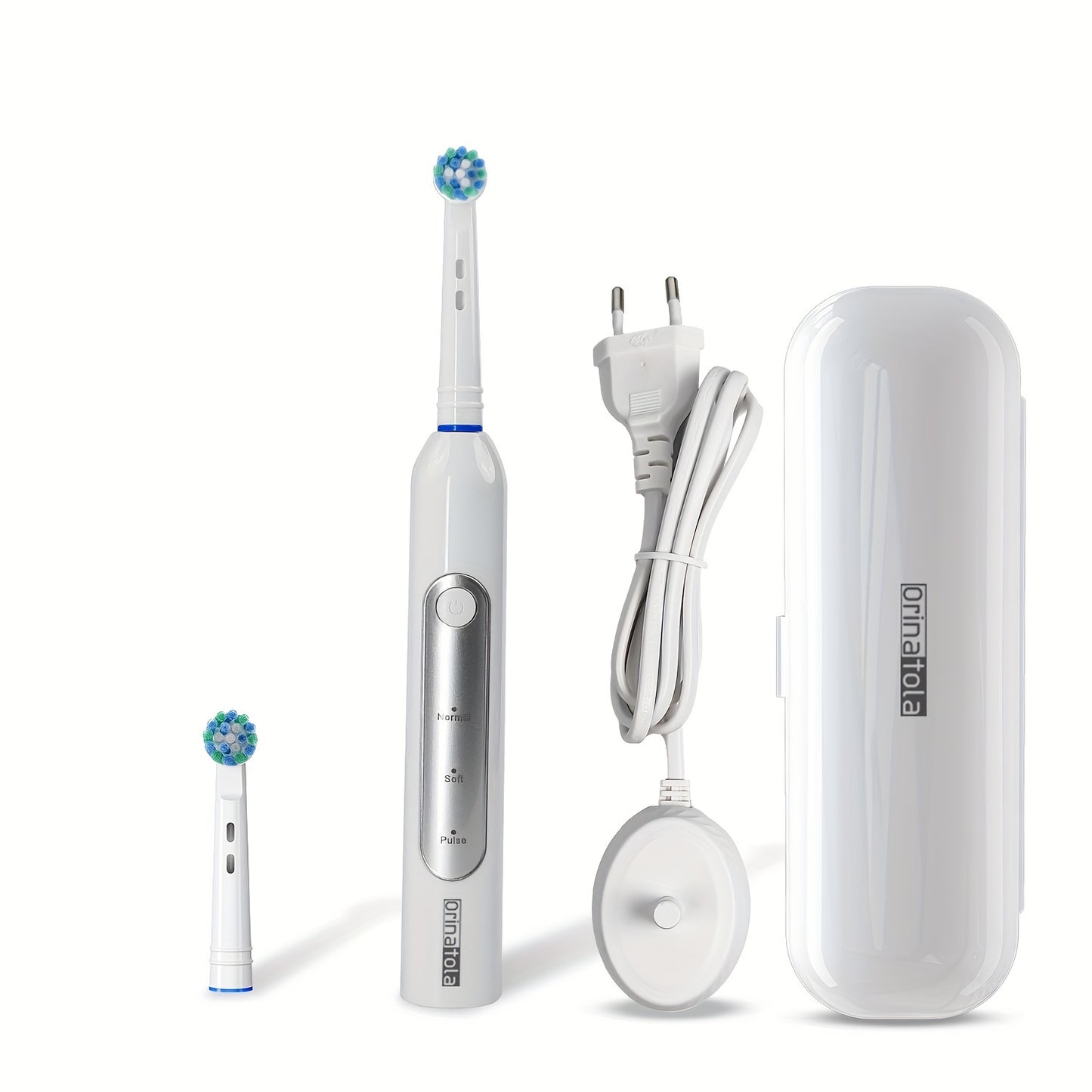 Orinatola Electric Toothbrush, Featuring 3 Rotating Cleaning Modes, 1 Travel Case, 2 Replacement Brush Heads, Induction Charging, Rating, Perfect As a Holiday Gift.