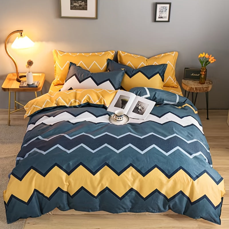 New Bedding Set, Fashionable, Soft, Comfortable And Durable (Including 1 Quilt Cover + 1 Bed Sheet + 2 Pillowcases)
