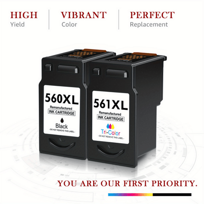 560 561 XL Cartridges Multipack for Canon 560XL 561XL PG-560XL CL-561XL PG560XL CL561XL Printer Cartridges for Pixma TS5350 TS5351 TS7450 TS7451 TS5352 TS5353