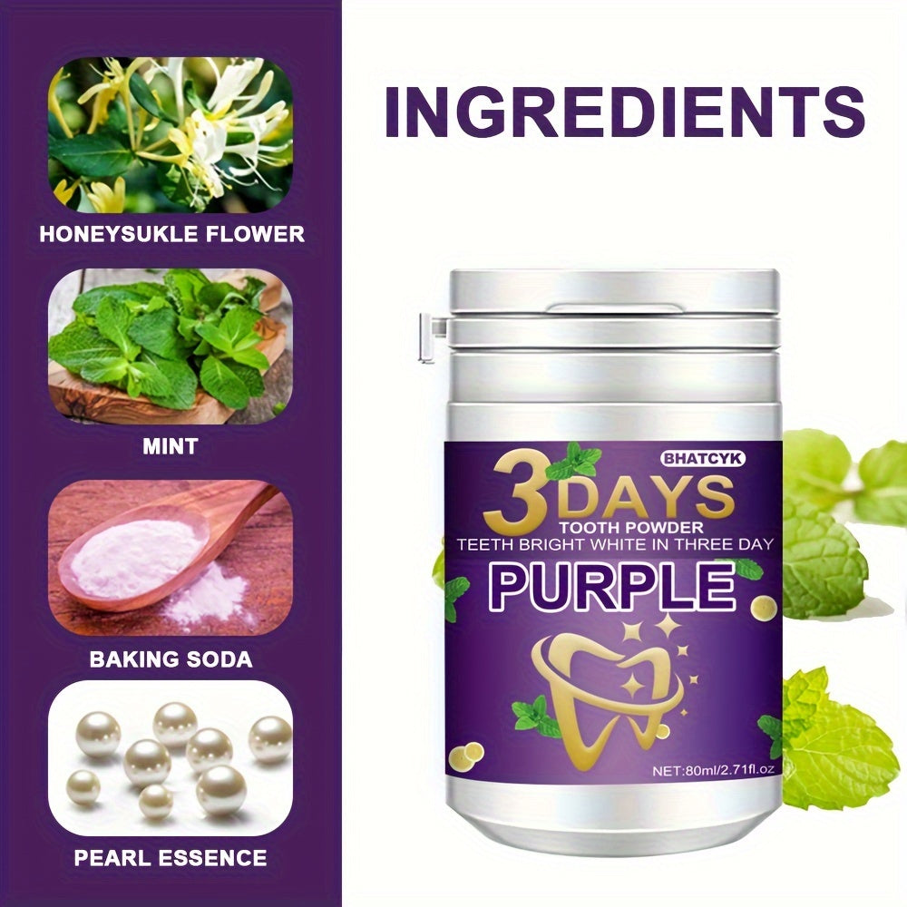 1pc Purple Teeth Whitening Powder, Deep Cleaning Tooth Polish, Tooth Cleaning Powder For Daily Life