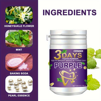 1pc Purple Teeth Whitening Powder, Deep Cleaning Tooth Polish, Tooth Cleaning Powder For Daily Life
