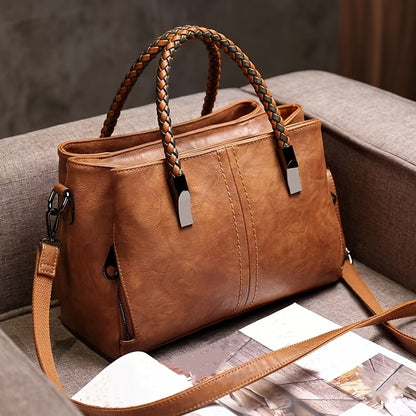 Big Bag 2025 Four Seasons Versatile Handbag Fashion Office Bag Texture Soft Boston Single Shoulder Crossover Large Capacity Women's Bag