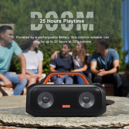 DOSS Extreme Boom S Portable Speaker, Wireless 5.3 with 60W Stereo Sound, Rich Bass, IPX6, 25H Playback Time, TWS, LED Lights, Suitable for Camping, Beach, Pool Outdoor Speakers - 507S