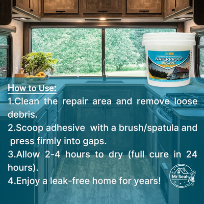 1kg RV Transparent Waterproof Sealant - Quick-Dry, Flexible & Breathable Sealant for RV Roof, Windows, Walls, Tiles - Durable Weatherproof Protection, RV Roof Sealant, Roof Sealing, Modern Aesthetic, Flexible Sealant