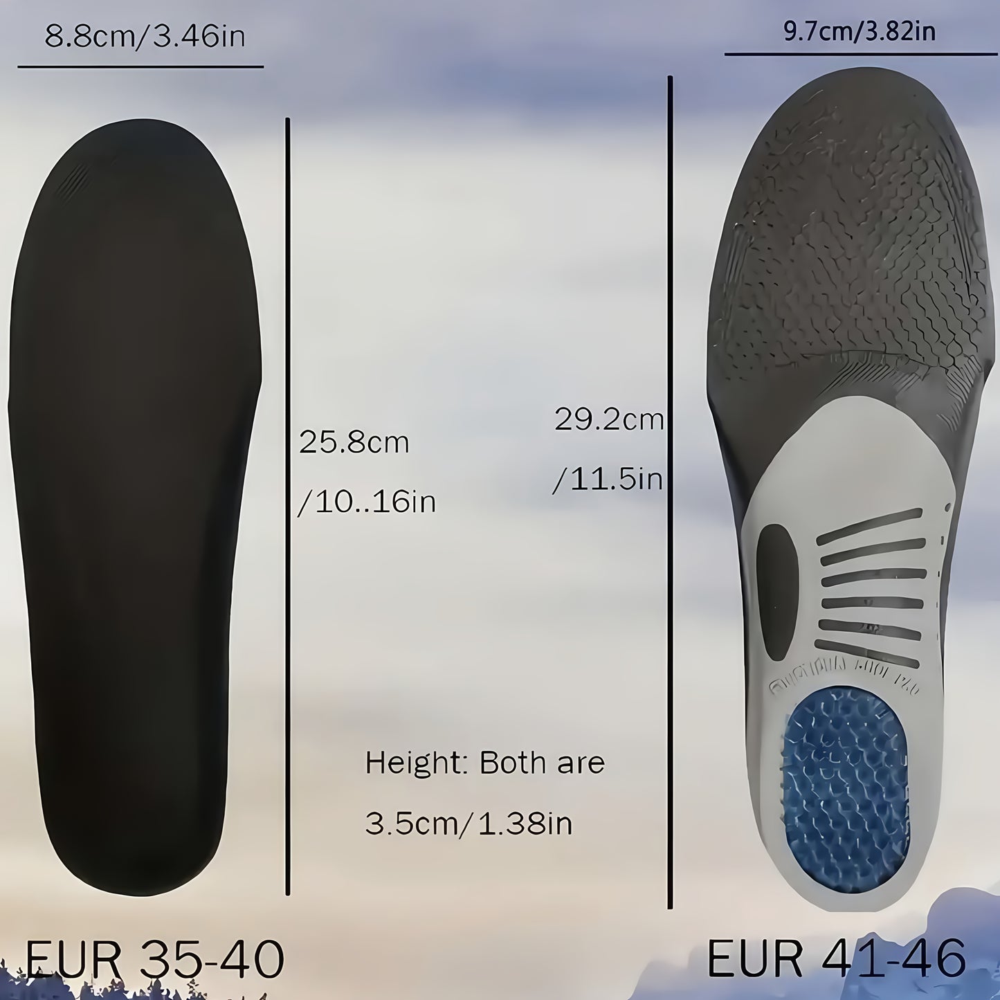 1 Pair High-Elasticity Gel Cushioned Insoles with Carbon Plate Arch Support, Thickened Non-Slip Stability, Breathable & Sweat-Absorbing Shock Absorption for Running, Basketball - Unisex Sports Shoe Accessories, Sports Footwea