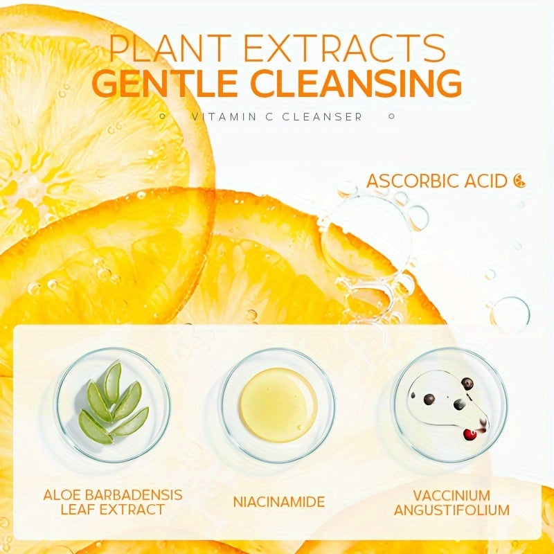 1pc 50g Vitamin C Cleanser, Facial Wash Cleanser, Gentle Cleansing Pores Cleanser, Brightening Oil Control Cleanser