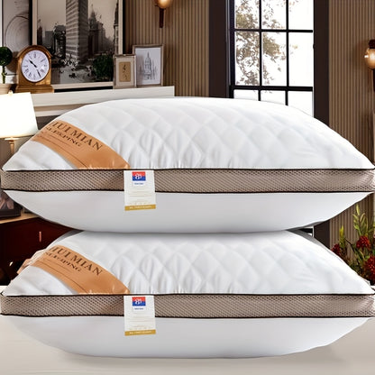2pcs High-end Hotel Same Pillow Core Light Beige-friendly and Comfortable Cervical Spine Protection Soft and fluffy Sleep Aid Super thick and full Long-lasting no deformation and no collapse Home Gift Machine washable washabl