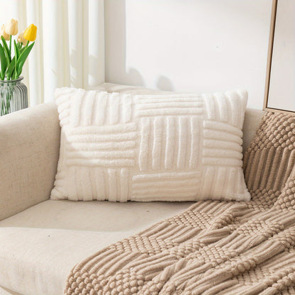 1pc Bohemian Snowflake Velvet Throw Pillow Cover - Soft and Stylish Living Room Decor with Zipper Closure