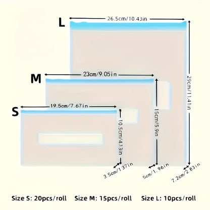 100pcs Reusable Zipper Storage Bags - Multi-Purpose Transparent Food Freshness Bags, Suitable for Fruits, Grains, Vegetables, and Meat - Essential Kitchen Organizer & Produce Bags, Pantry Essentials, Food Preservation, Compac
