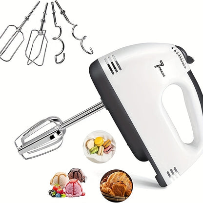 1pc Electric Hand Mixer - 7-Speed Control Egg Beater Whisk with 4 Stirring Bars, 260W, Safe & Durable for Baking - Ideal for Whisking Bread, Cake, Baking Essentials, Durable Kitchenware