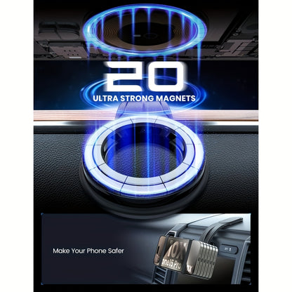 1pc FlexiMounts Magnetic Car Phone Holder, Detachable & Bendable Aluminum Arm, Silicone Dashboard Mount, Compatible with Most Vehicles