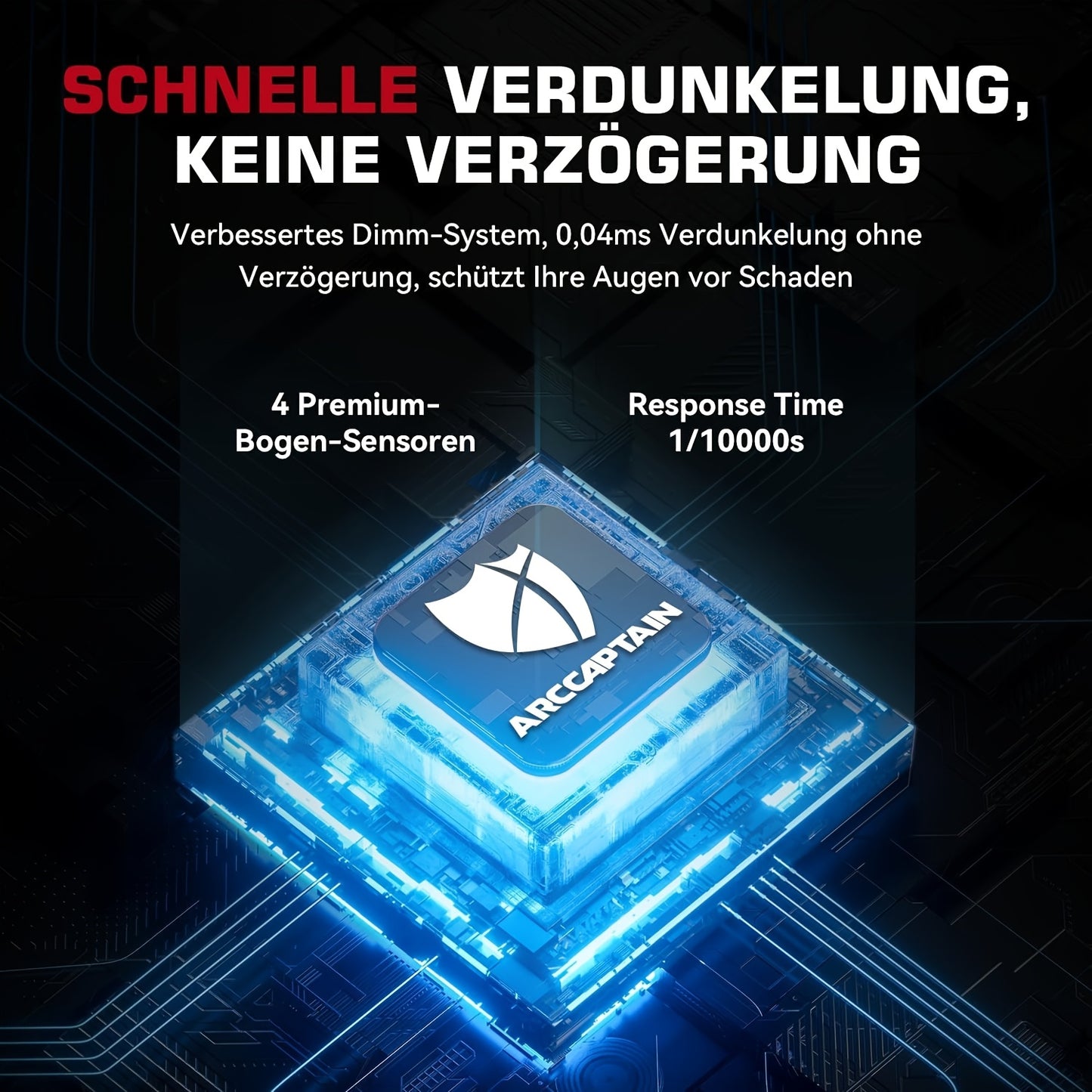 Máscara de soldadura com ecrã de visualização ampla, ARCCAPTAIN, com escurecimento automático True Color.