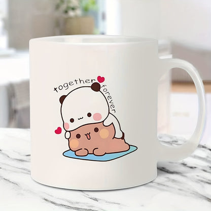 Adorable Couple Ceramic Coffee Mug Set: Perfect for Valentine's Day or Any Special Occasion - 325ml