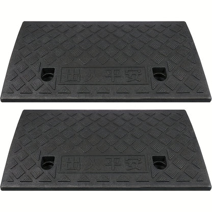 2pcs Heavy-Duty Portable Ramps with Non-Slip Surface - 5cm Height, Durable Plastic Construction for Cars, Motorcycles, Wheelchairs & Pets - Easy to Use for Loading & Unloading, Accessibility Ramp for Outdoor Use, Ramp for Car