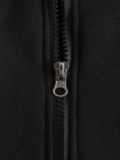 Boys' Autumn/Winter New Three-Piece Set with Mickey Mouse Classic Cartoon Print Long-Sleeve Round Neck Hoodie and Zip-Up Sleeveless Top, Matching Printed Sweatpants - Fleece-Lined Thickened Warm Comfortable Outfit for Parties