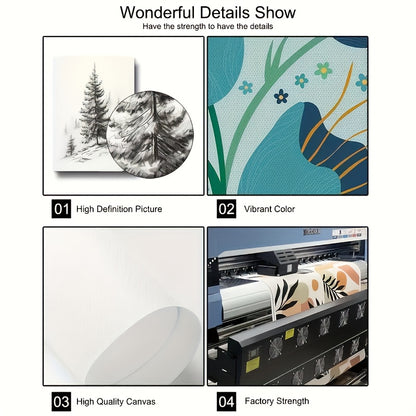 2D/Flat 3pcs Abstract Black and White Elegant Canvas Art with Wooden Frame, Large Wall Decor – Perfect for Living Room, Bedroom, Dining Room, Office – Ideal Halloween & Easter Gift, Flat 2D Design