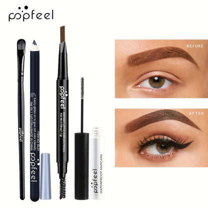 Conjunto de 40 sombras nude com rímel, eyeliner e lápis de sobrancelhas - Kit completo de maquilhagem de olhos para um look natural e glamoroso.