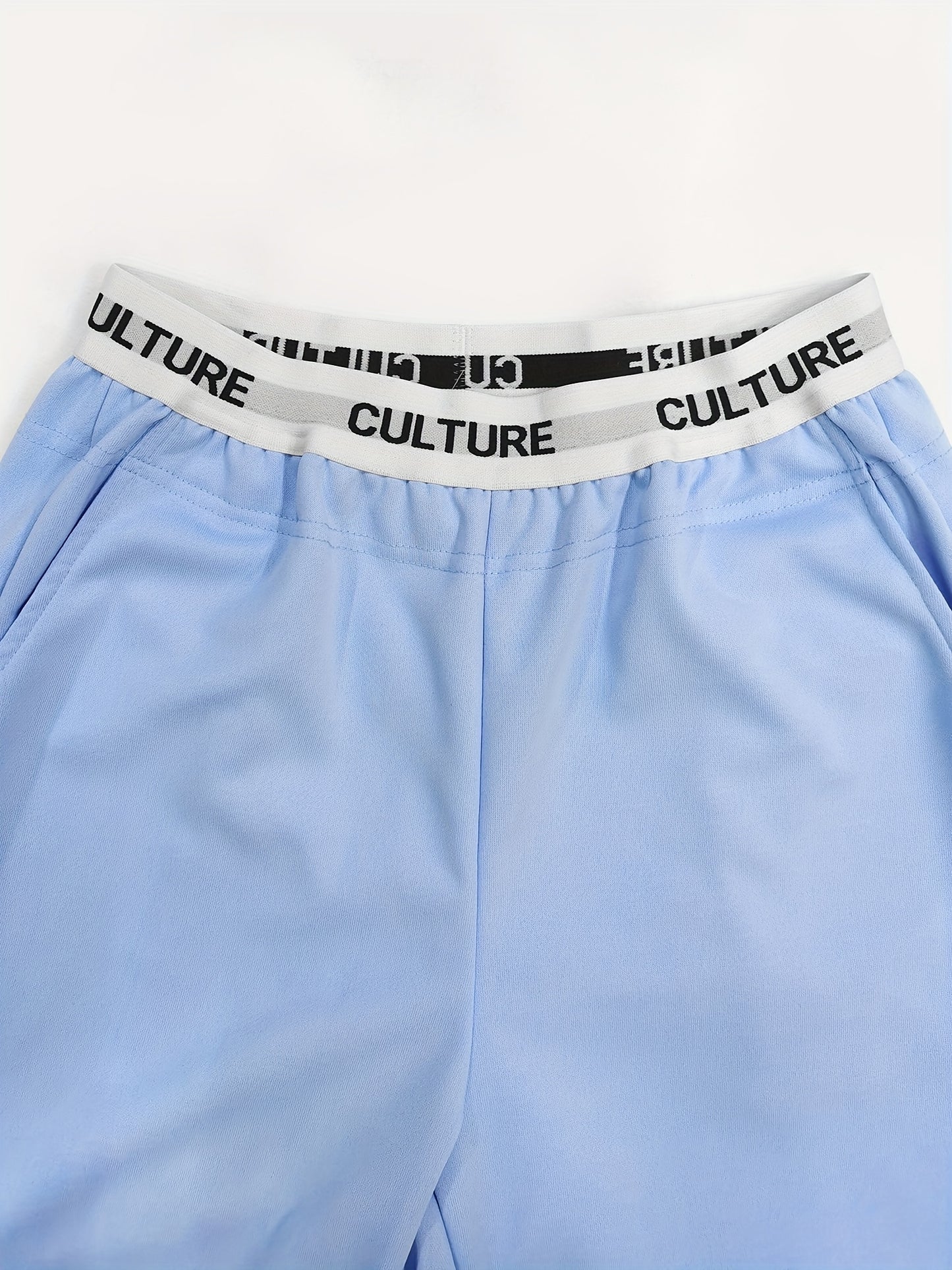 2pcs Women'S High-Waisted Wide-Leg Pants with Heart Letter Print - Casual Loose-Fit Joggers, Solid Color, All-Season Comfort, Pockets, Versatile for Casual Attire