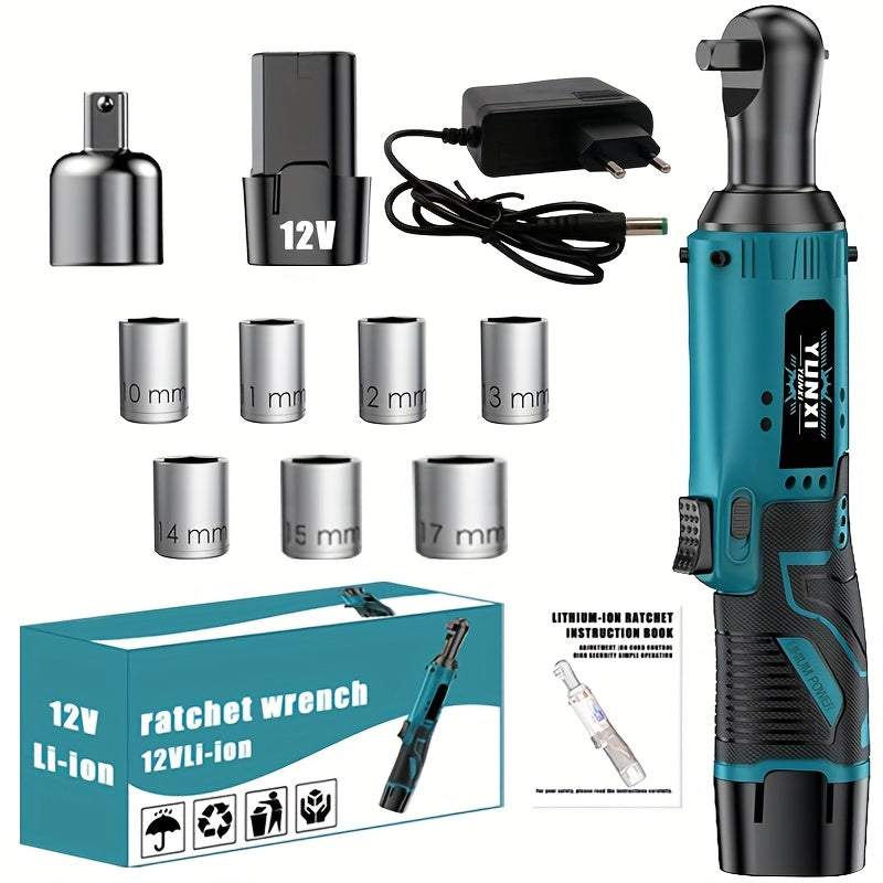 2025 New Electric Wrench, Portable Ratchet Wrench, Automotive Maintenance Angle Crane Installation Tool, Effort-Saving Quick-Release Wrench for Home Renovation, Ergonomic Socket Design, Featuring Adjustable-Speed Trigger, Ide