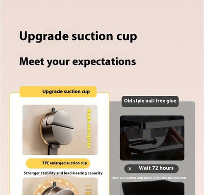 CYCY Wall-Mounted Bathroom Tissue Box Holder with Suction Cup Installation - Space-Saving Square Design, Durable Carbon Steel, Holds Multiple Rolls, Ideal for Toilet Paper & Face Towels, Modern Minimalist Style, Toilet Paper